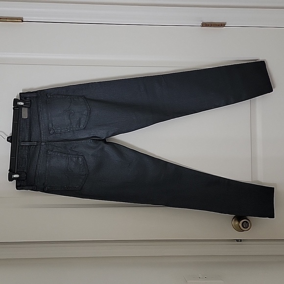 Ag Adriano Goldschmied Size 27R "The Farrah" Coated Jean in Gray, Excellent Cond - Picture 3 of 12